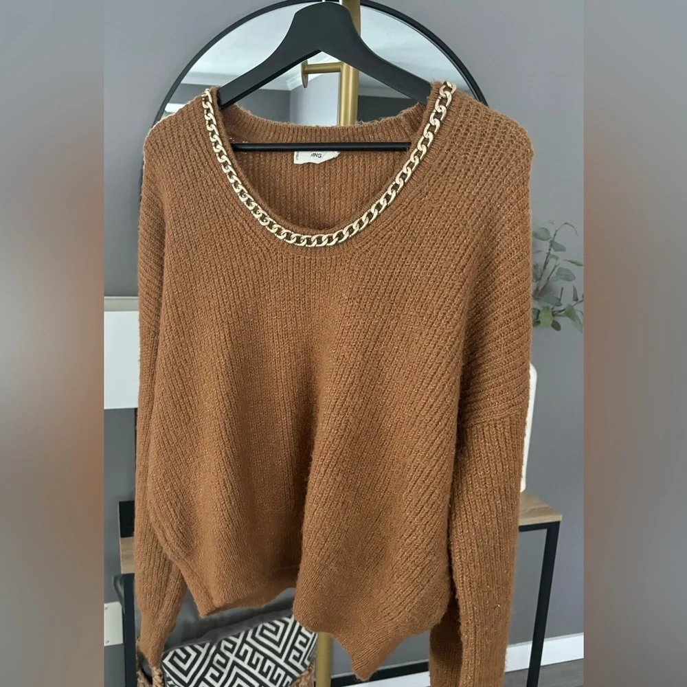 Mango Chain Accent Sweater - Picture 1 of 5